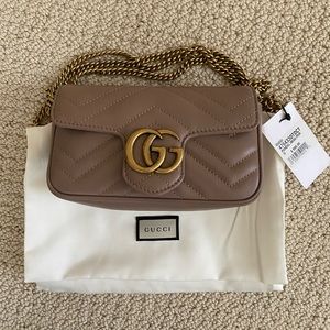 Gucci GG Marmont Matelassé Leather Super Mini Bag (porcelain rose)